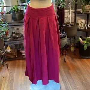 Free People Fuchsia Pink Pleated Skirt w/ Pockets XS